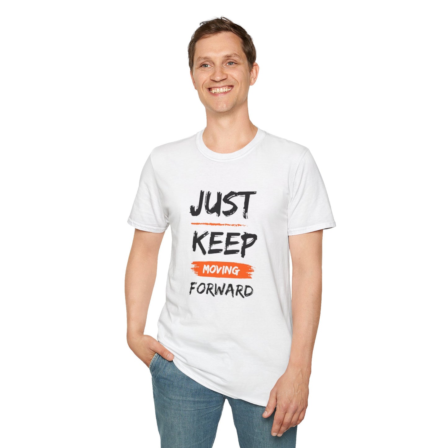 Motivational T-Shirt - Just Keep Moving Forward, Inspirational Gift, Unisex Tee, Casual Wear, Gym Shirt, Positive Quote Apparel, Comfortable Tee