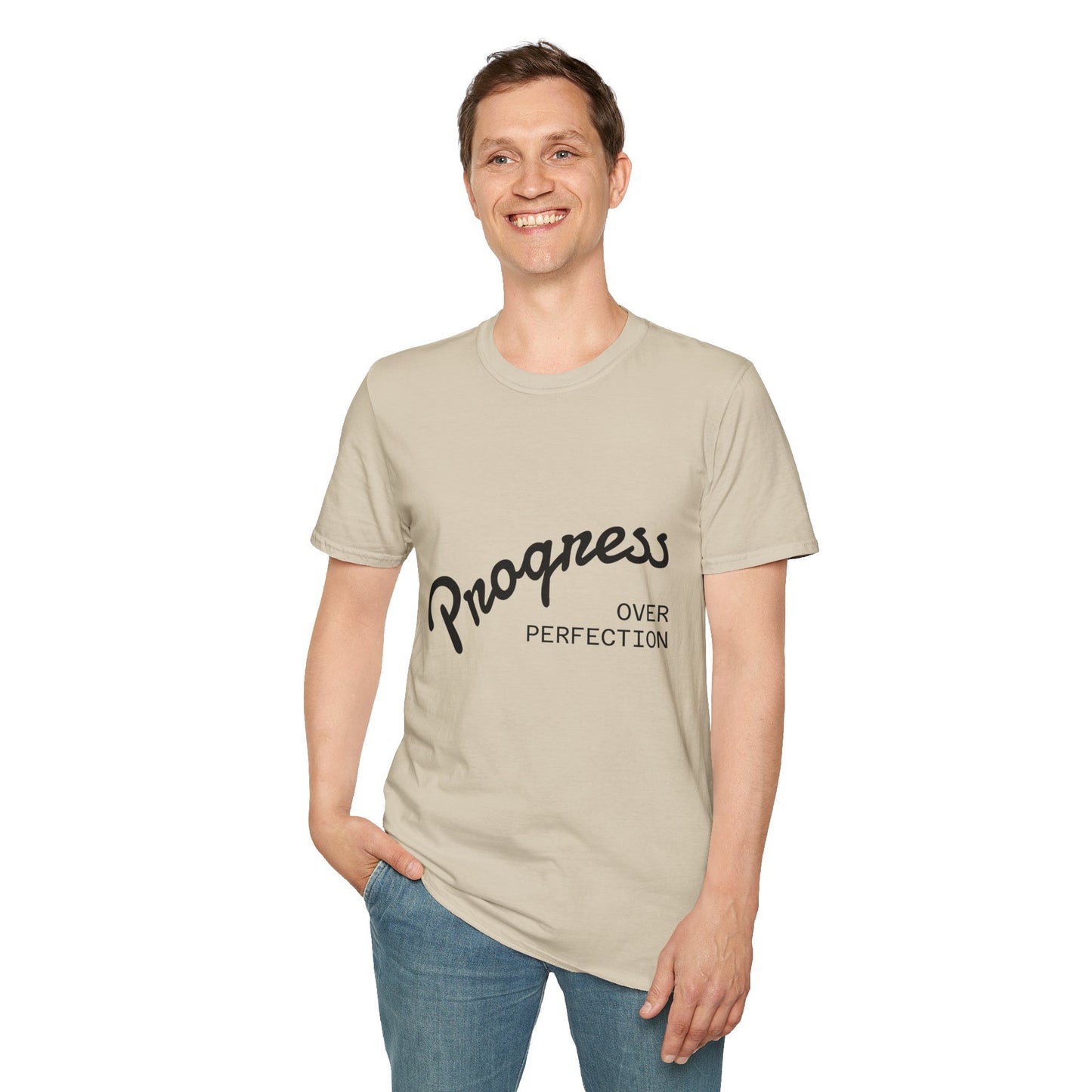 Progress Over Perfection Unisex T-Shirt, Inspirational Tee, Motivational Apparel, Gift for Students, Casual Wear, Everyday Comfort