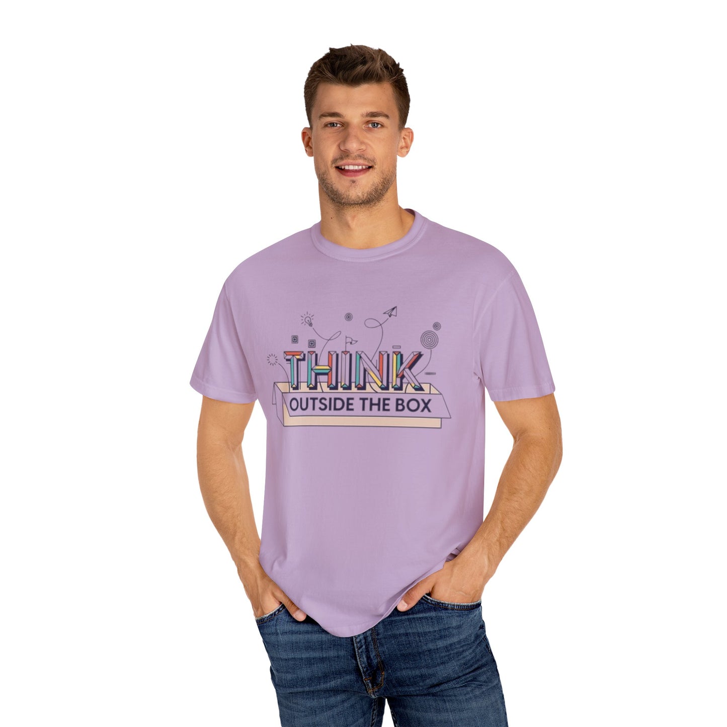 Creative Think Outside the Box T-Shirt, Unisex Inspirational Tee, Gift for Students, Fun Graphic Shirt, Casual Wear for All Occasions, Comfort Clothing