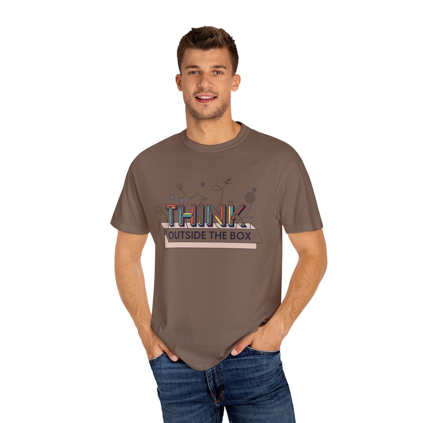 Creative Think Outside the Box T-Shirt, Unisex Inspirational Tee, Gift for Students, Fun Graphic Shirt, Casual Wear for All Occasions, Comfort Clothing